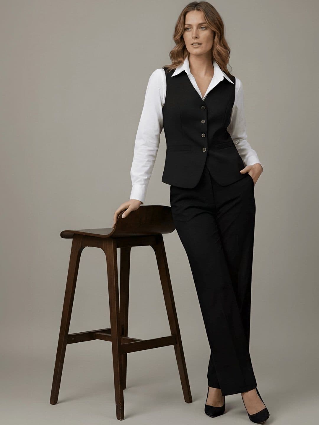 CORSICA Shirt Collar Waistcoat With Trousers - view 1