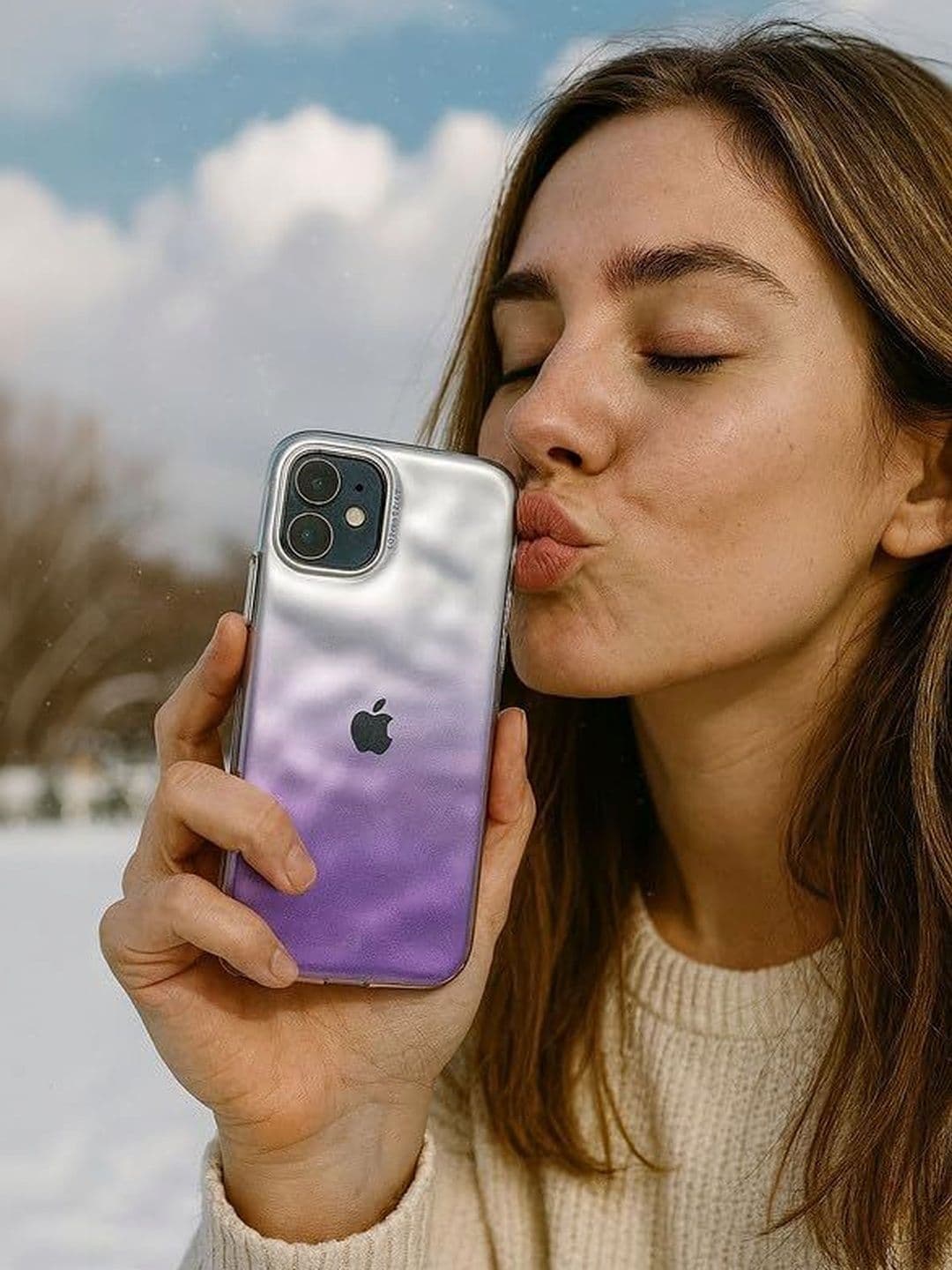 COVERLY Solid Printed iPhone 12 Back Case Mobile Accessories thumbnail 3