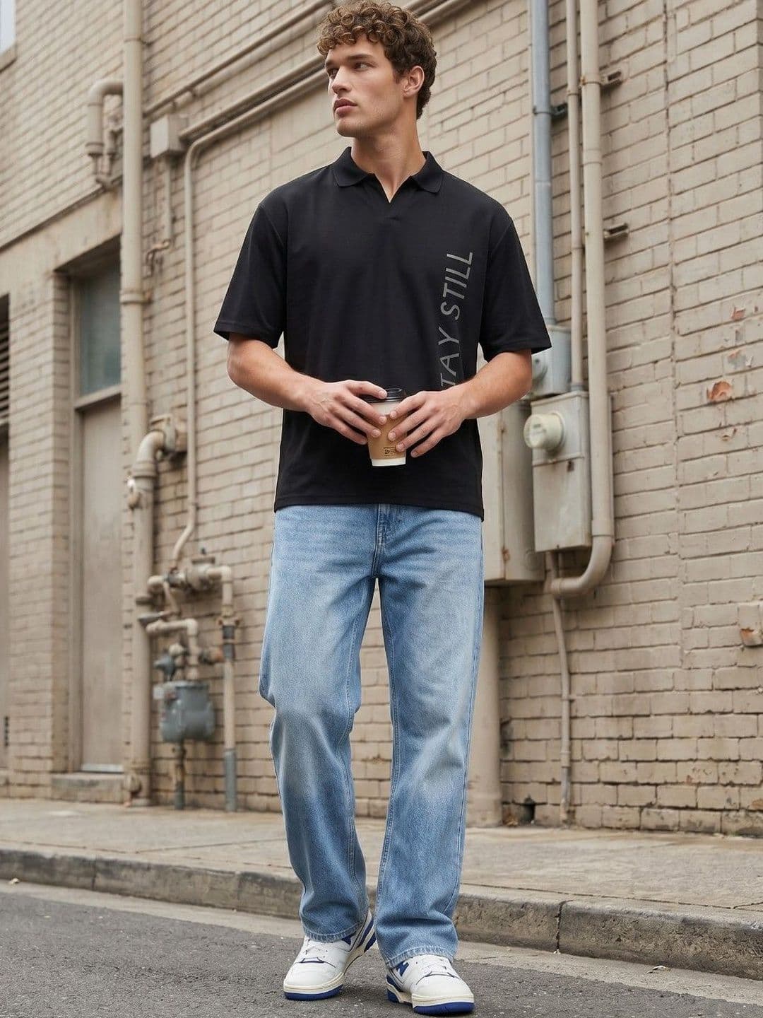 glitchez Men Typography Printed Polo Collar T-shirt thumbnail 4