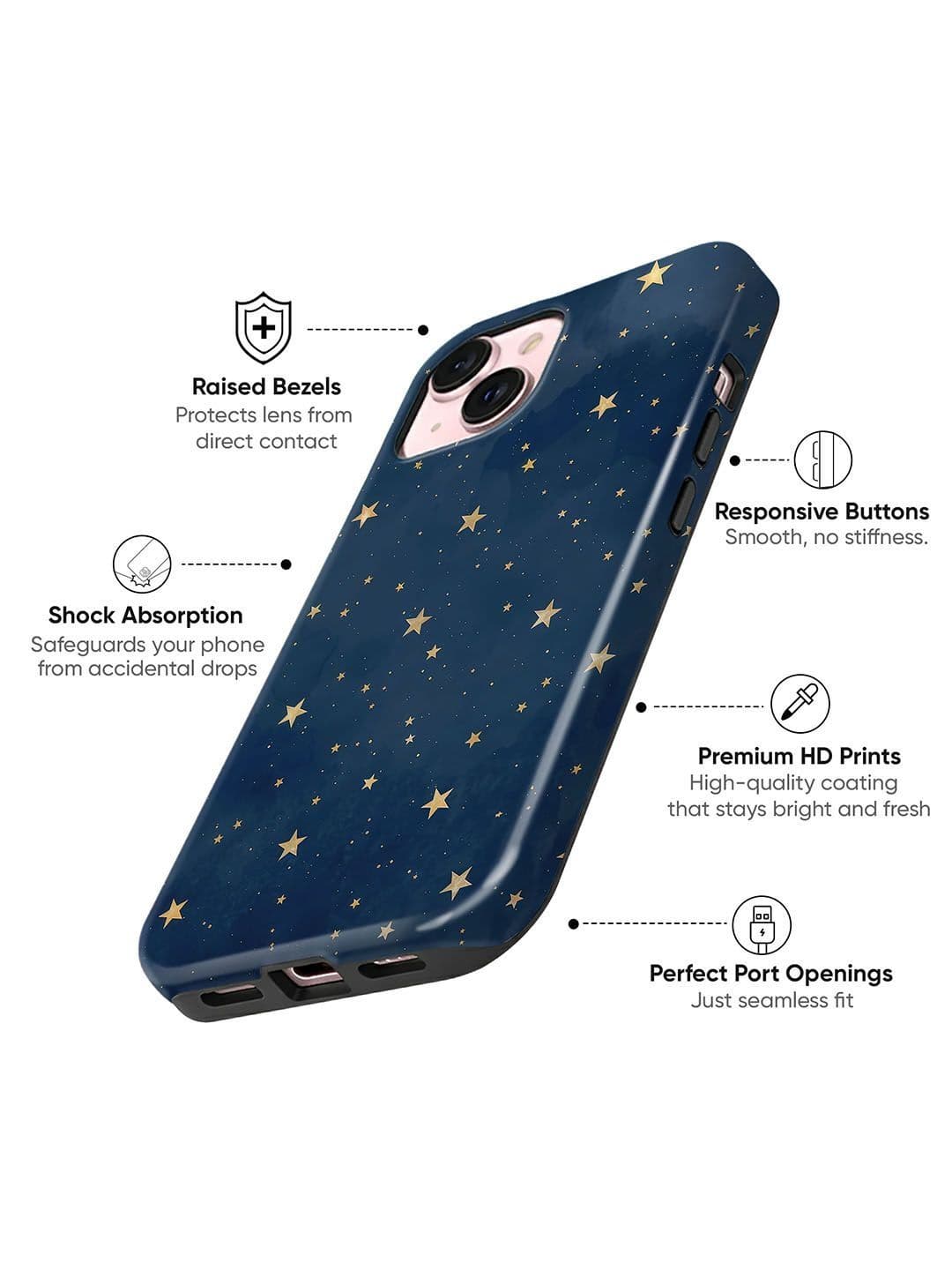 QRIOH Geometric Printed iPhone 14 Back Case Mobile Accessories thumbnail 3