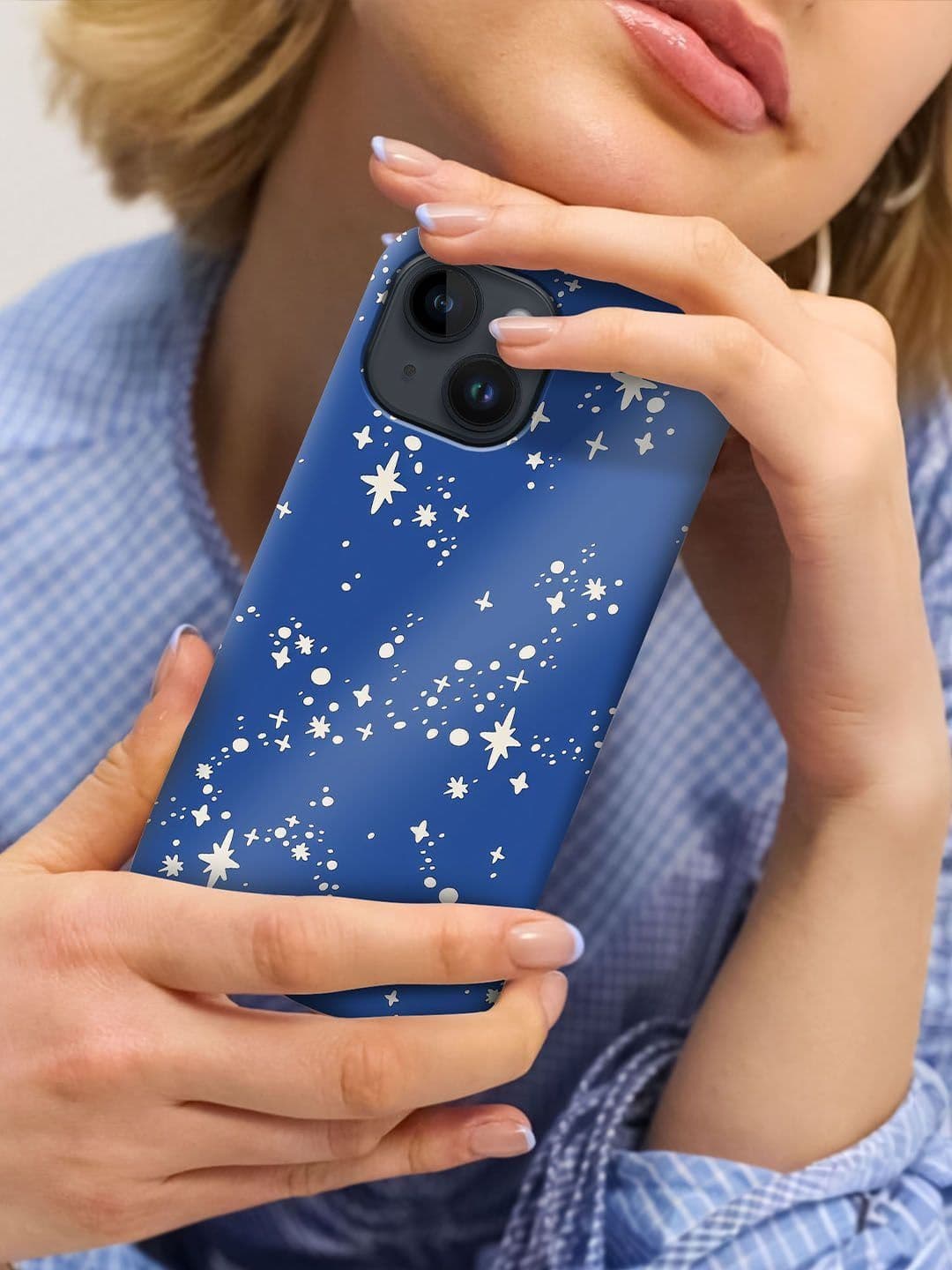 QRIOH Geometric Printed iPhone 15 Plus Back Case Mobile Accessories thumbnail 6