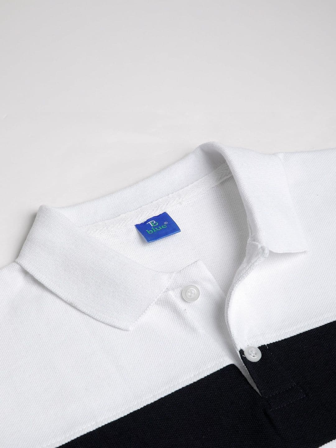 TB BLUE Men Striped Polo Collar Slim Fit T-shirt thumbnail 2