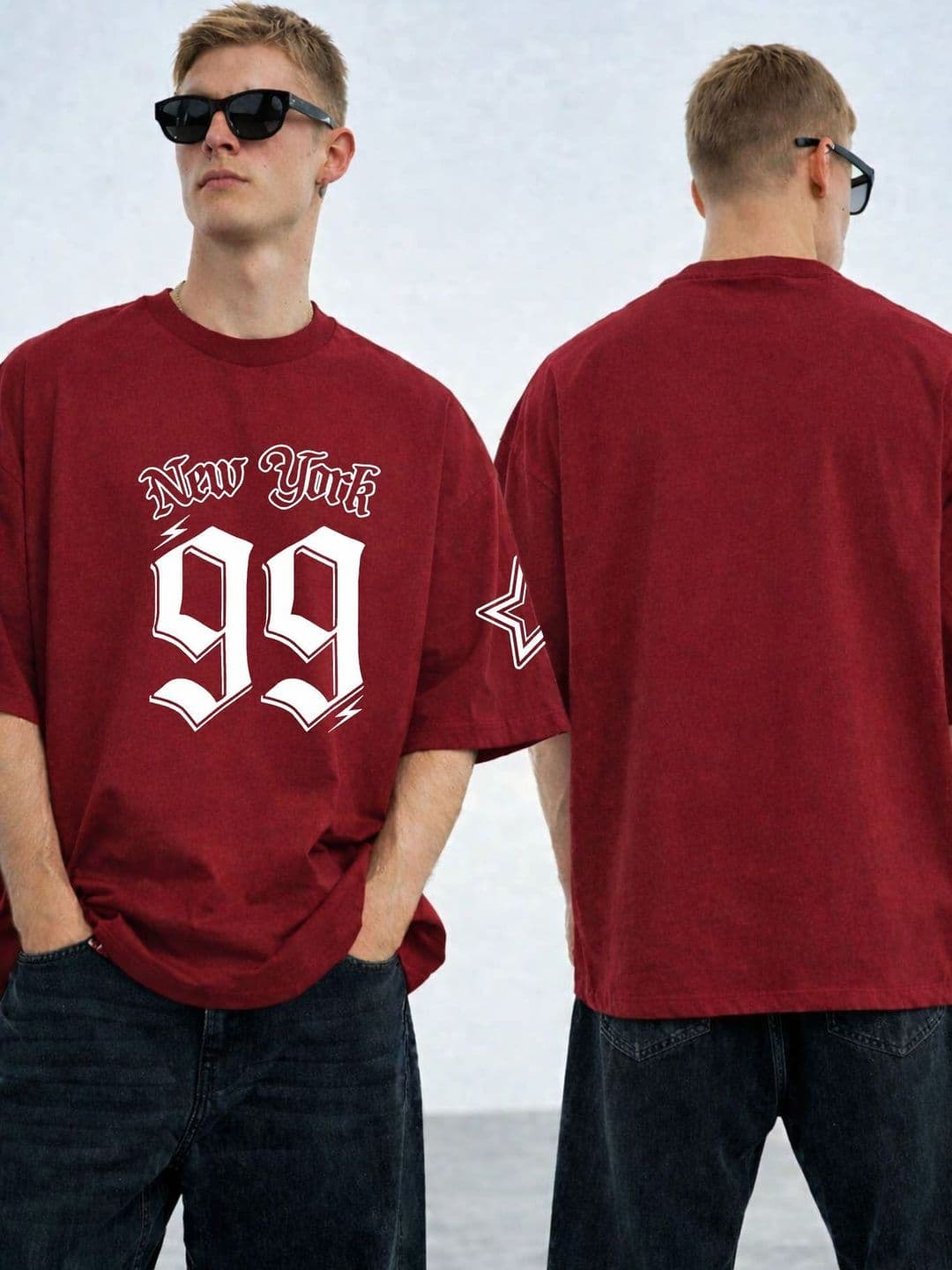 HIOR Men Typography Printed Drop-Shoulder Sleeves T-shirt thumbnail 2