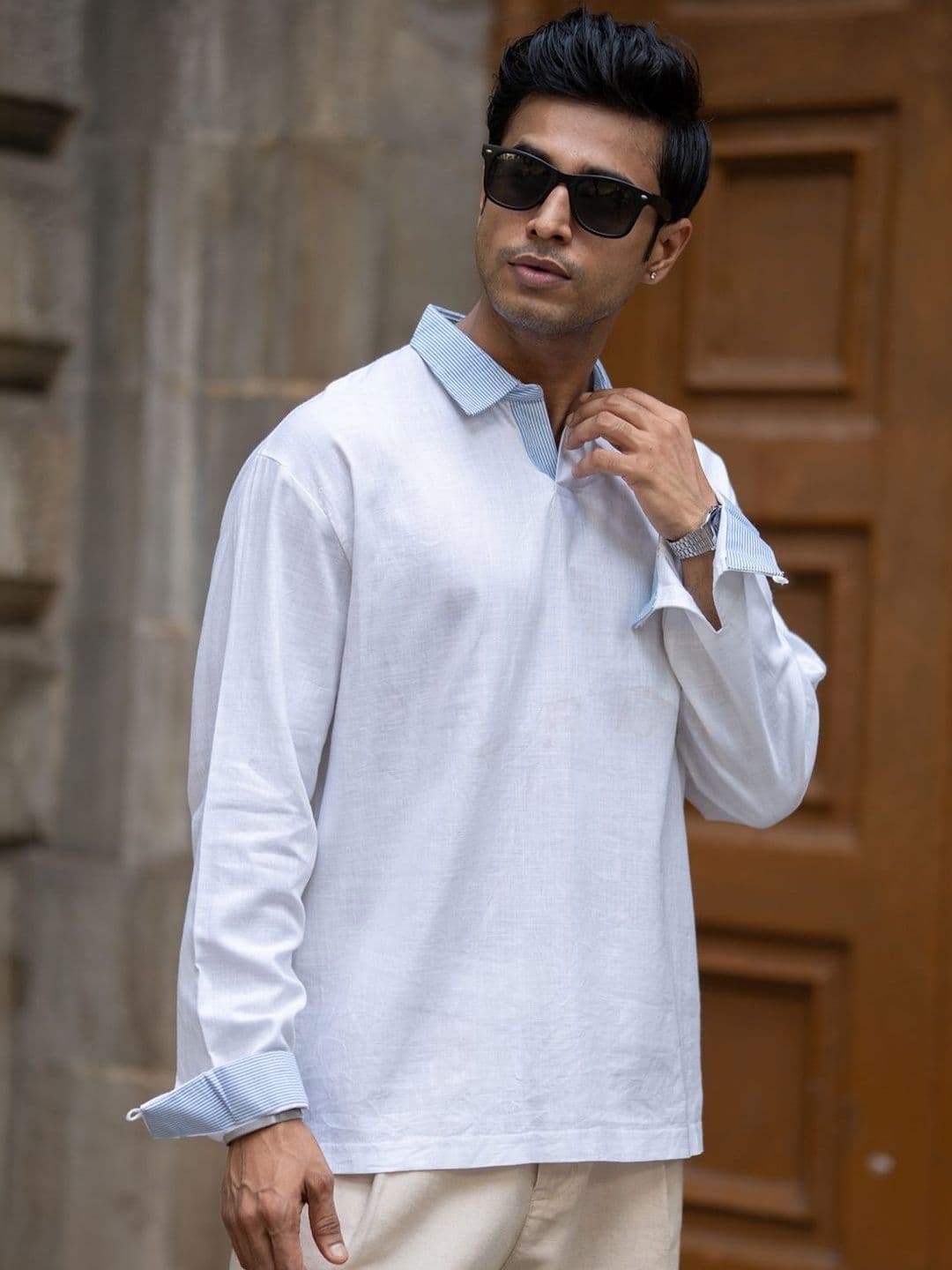 Powerlook Spread Collar Cotton Boxy Casual Shirt thumbnail 6