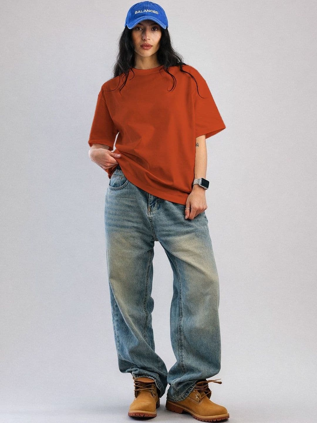 The Roadster Lifestyle Co Organic Cotton Round Neck Oversized Tshirt thumbnail 3