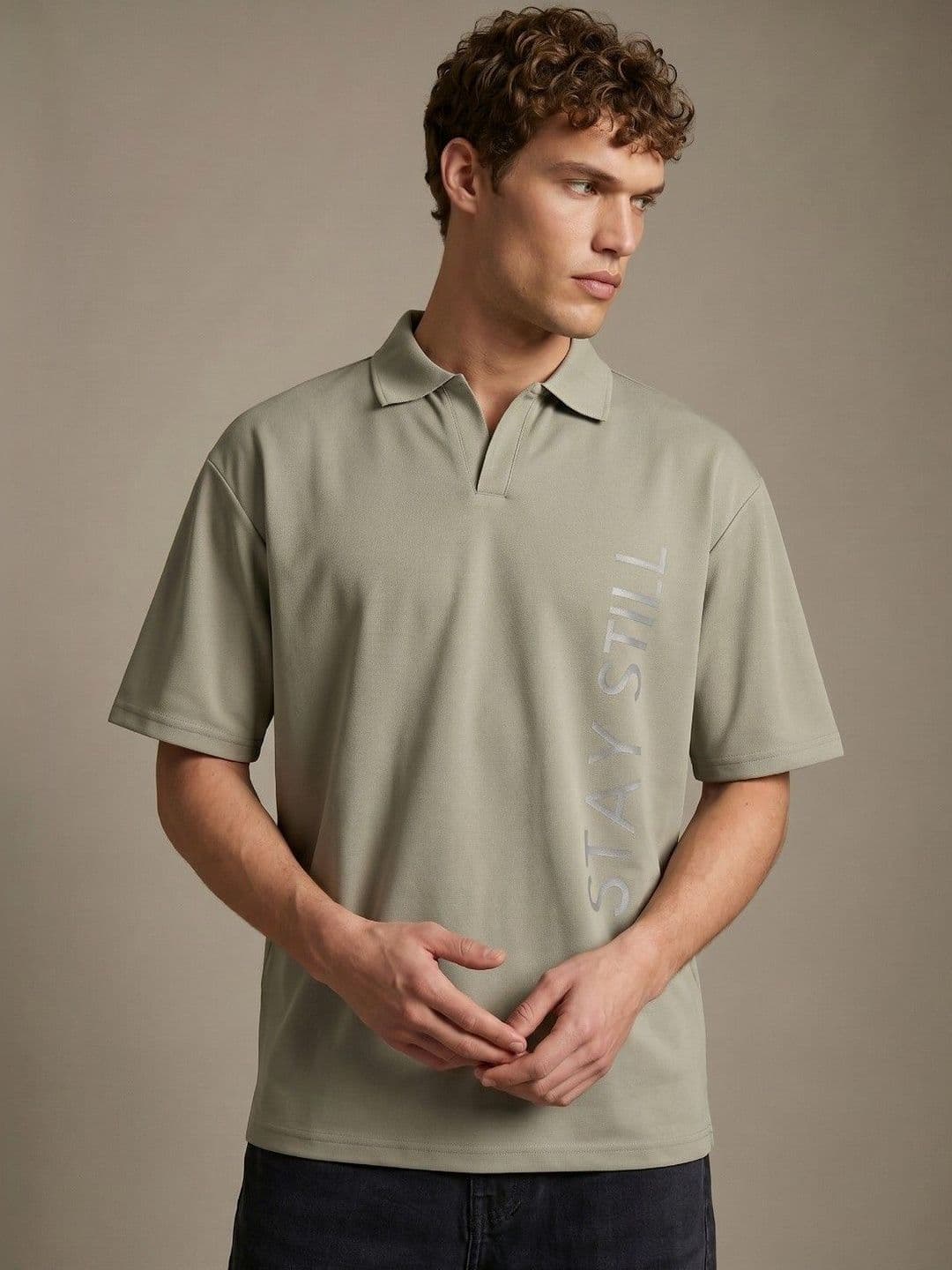 glitchez Men Typography Printed Polo Collar T-shirt thumbnail 3