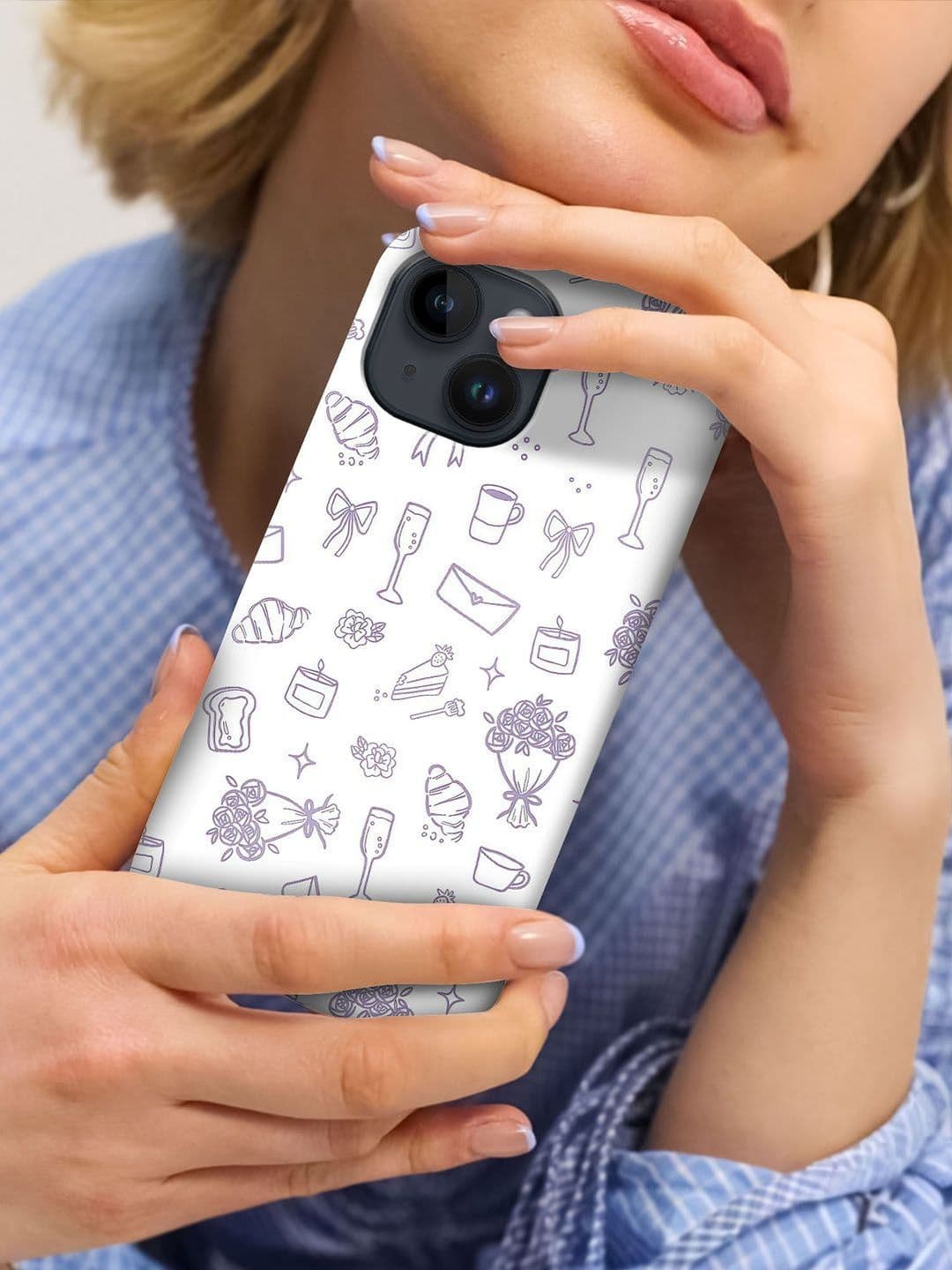 QRIOH Conversational Printed iPhone 14 Back Case Mobile Accessories thumbnail 5