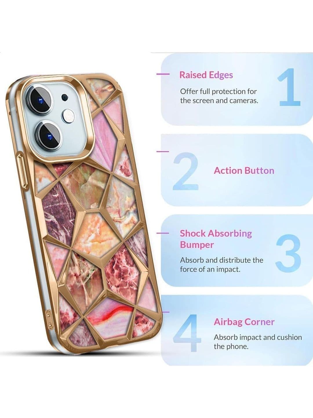 COVERLY Geometric Printed iPhone 13 Pro Back Case Mobile Accessories thumbnail 2
