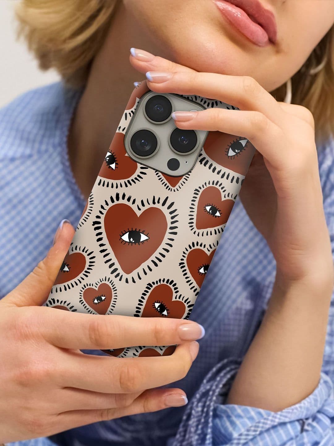 QRIOH Conversational Printed iPhone 15 Pro Back Case Mobile Accessories thumbnail 2