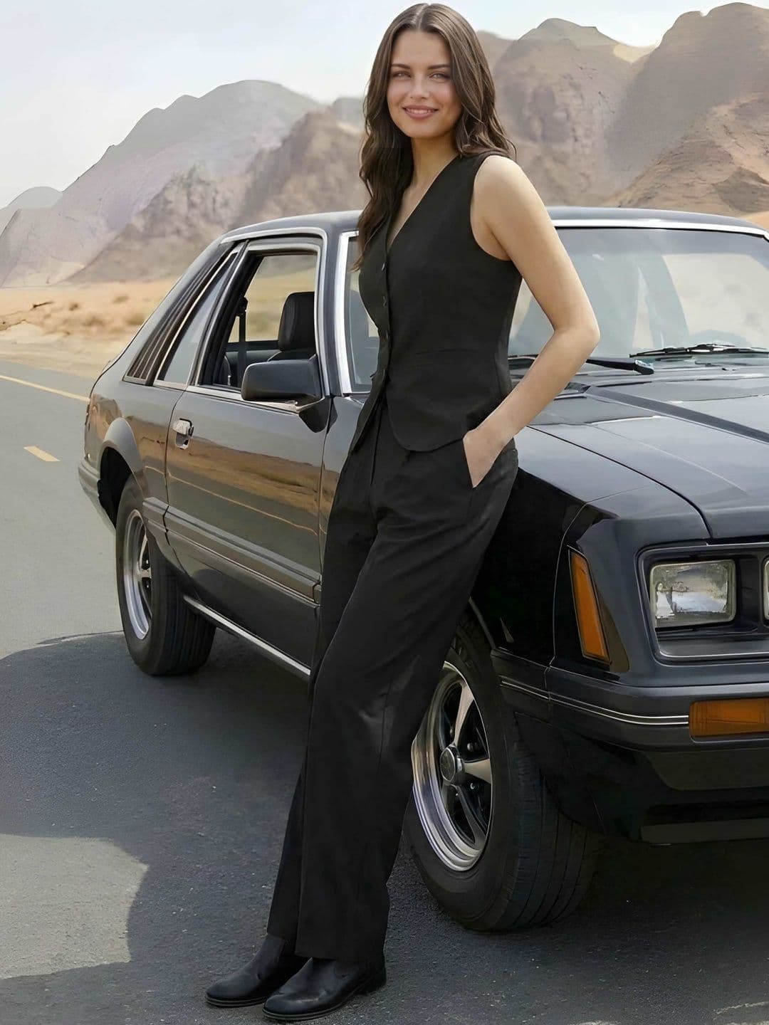 Roadster Solid Waistcoat with Trousers thumbnail 3
