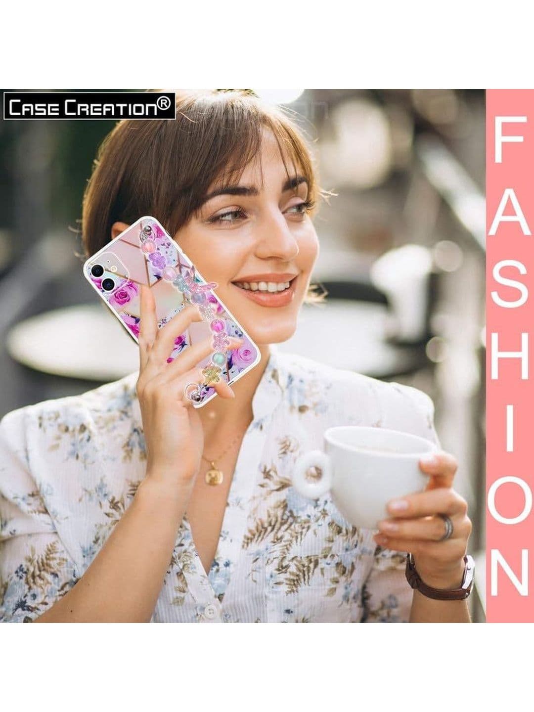 COVERLY Floral Printed iPhone X Back Case Mobile Accessories thumbnail 3