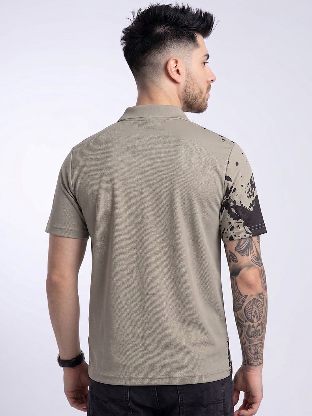 glitchez Men Printed Polo Collar T-shirt thumbnail 3