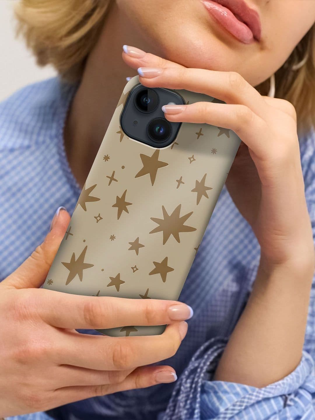 QRIOH Geometric Printed iPhone 15 Plus Back Case Mobile Accessories thumbnail 4