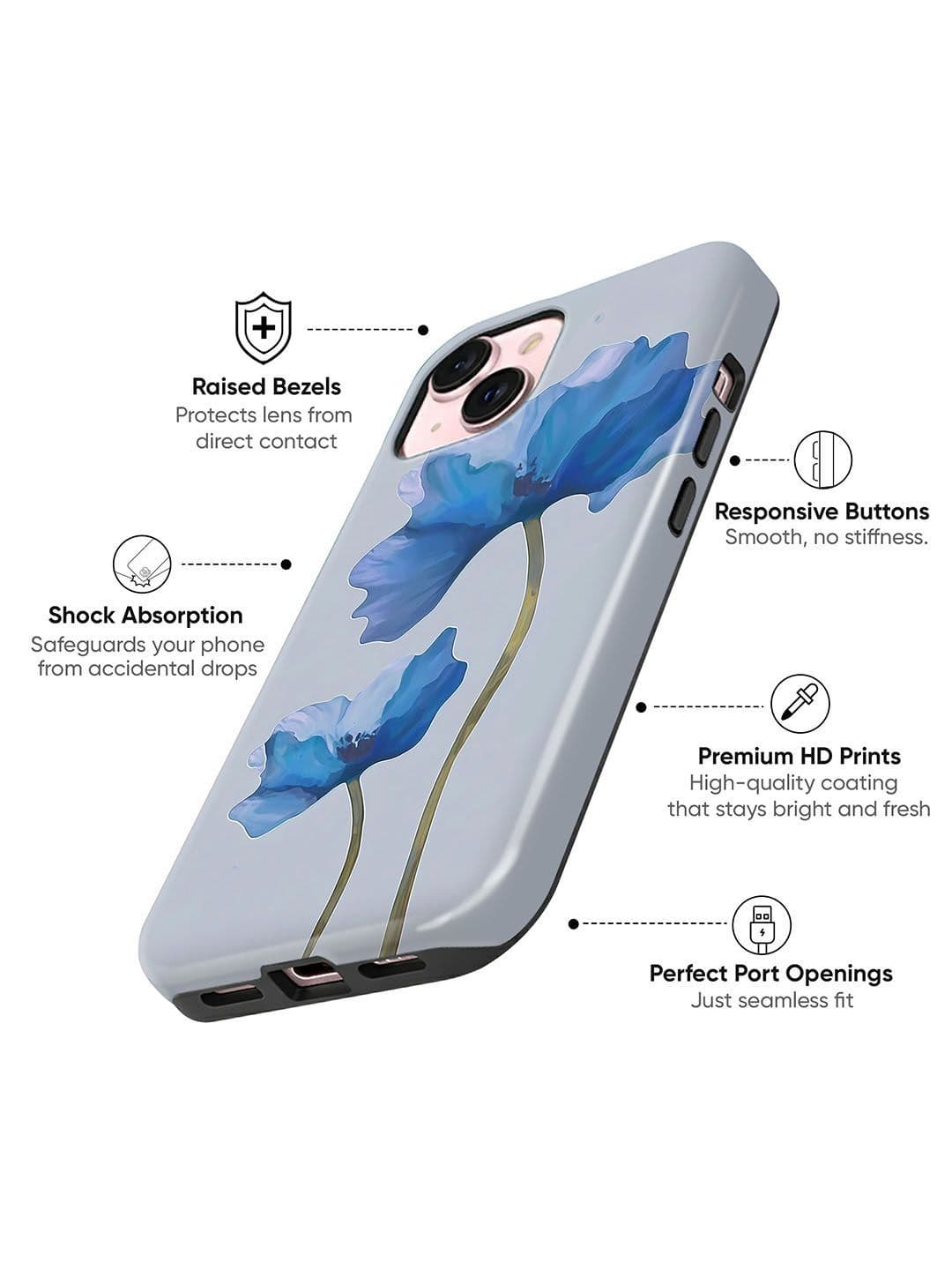 QRIOH Floral Printed iPhone 14 Back Case Mobile Accessories thumbnail 6