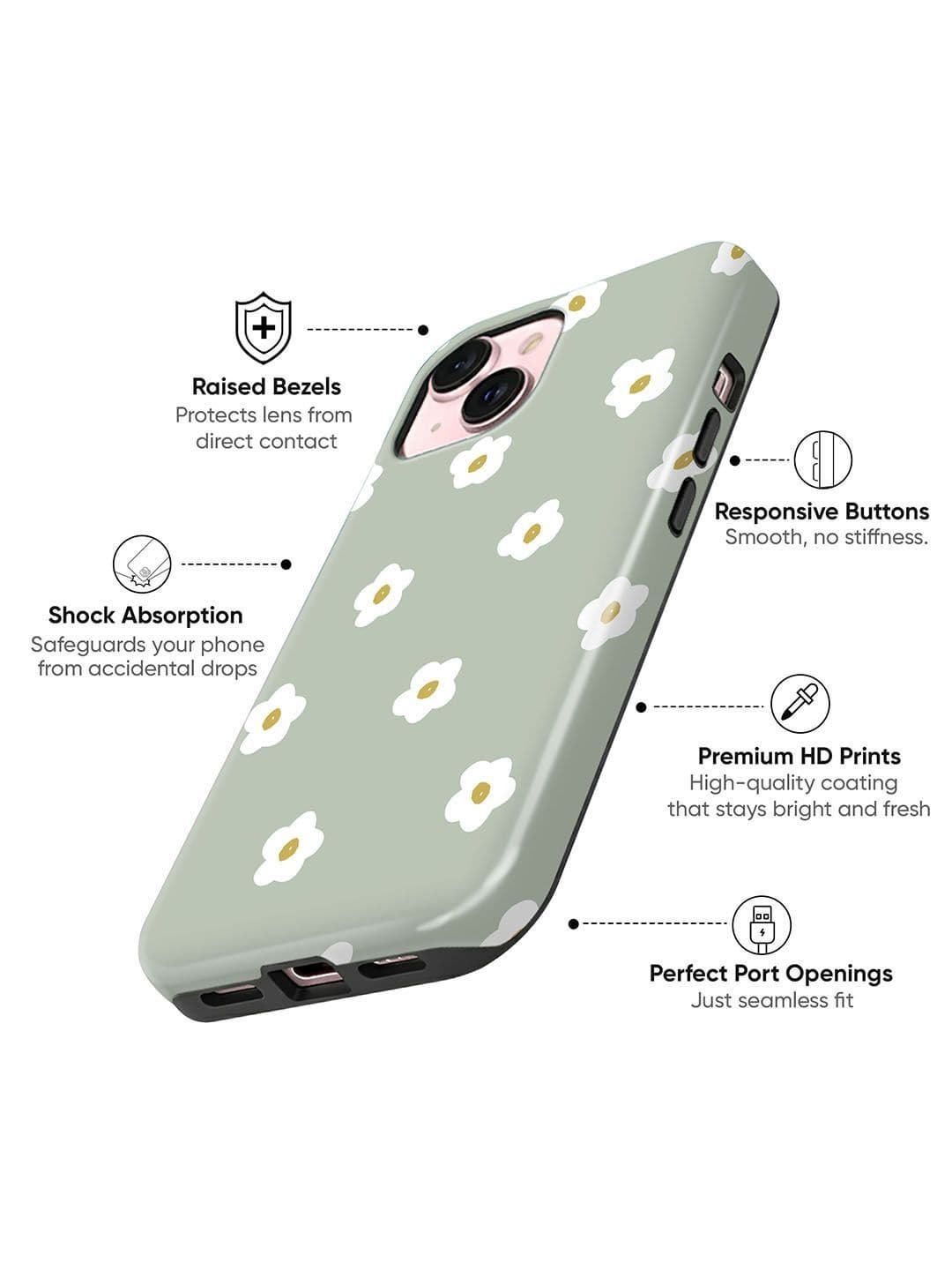 QRIOH Floral Printed iPhone 15 Pro Back Case Mobile Accessories thumbnail 3