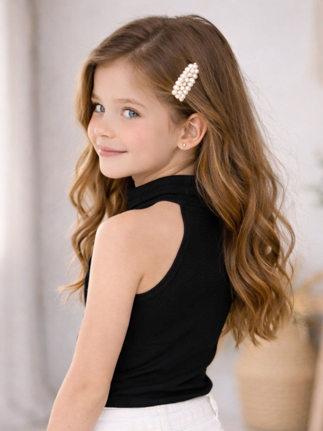 Ninas Girls Black Cotton Blend Tops thumbnail 2