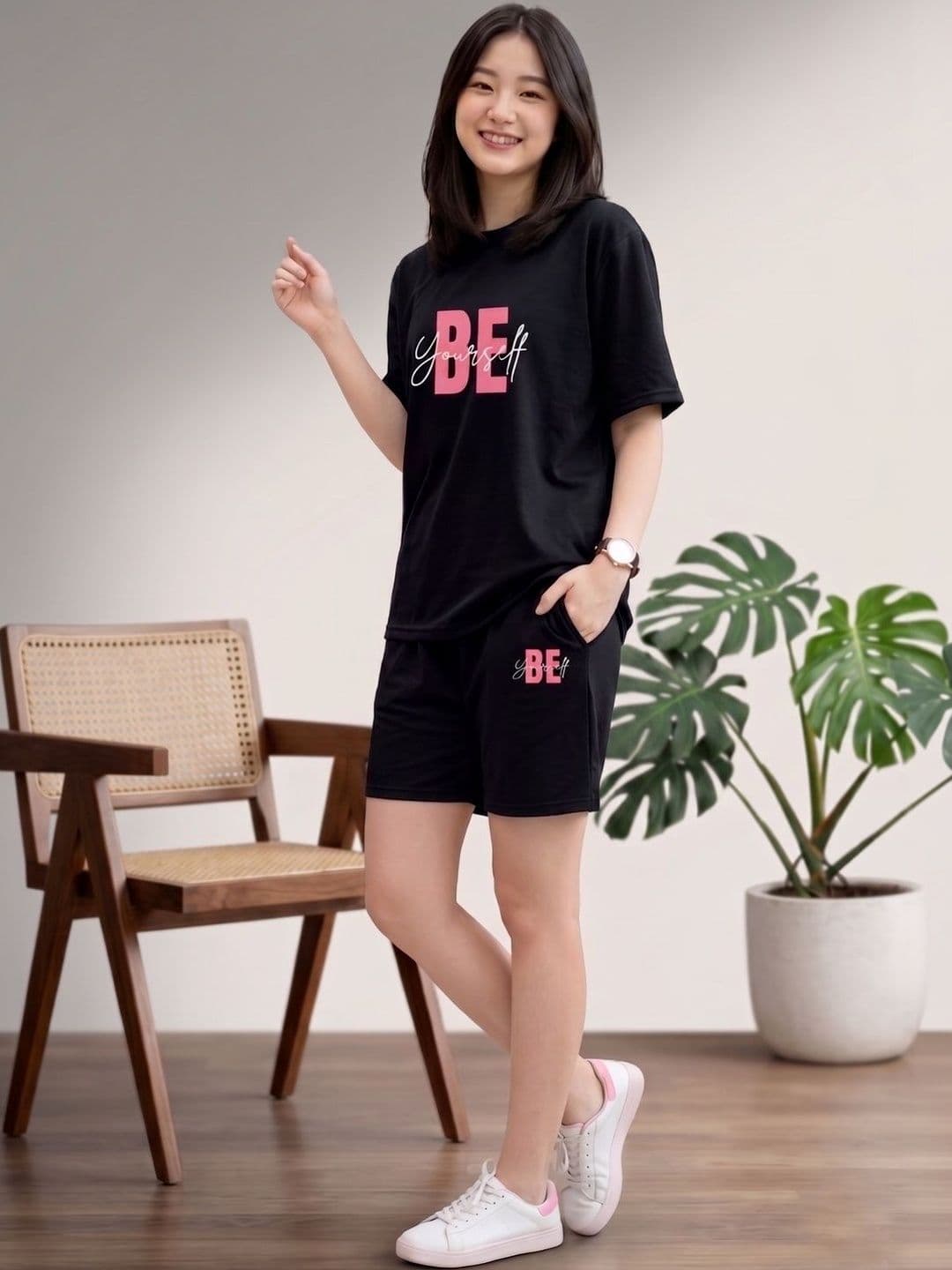 Keenuu Cotton Printed T-shirt with Shorts thumbnail 4