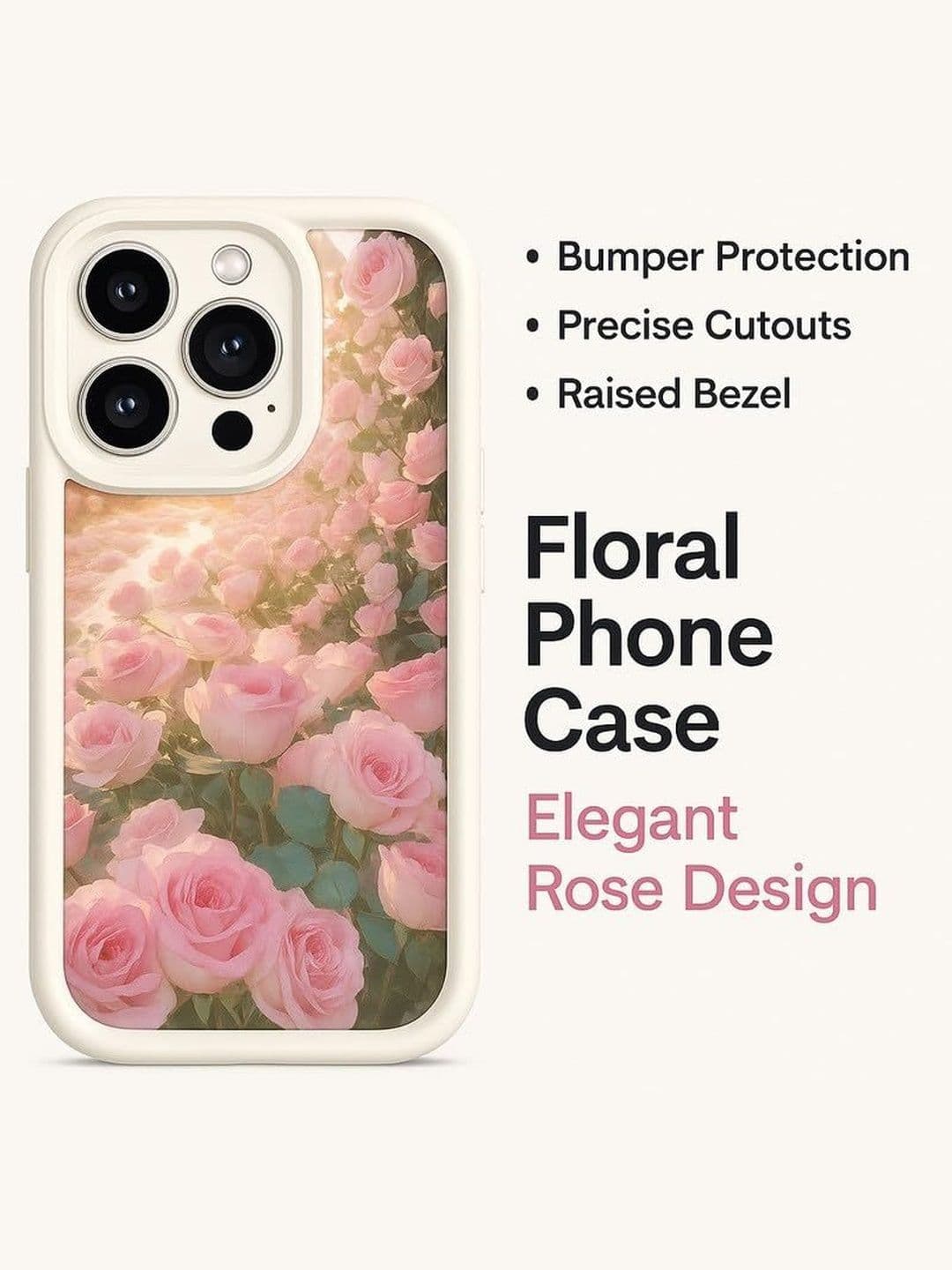 COVERLY Floral Printed iPhone 13 Pro Back Case Mobile Accessories thumbnail 3