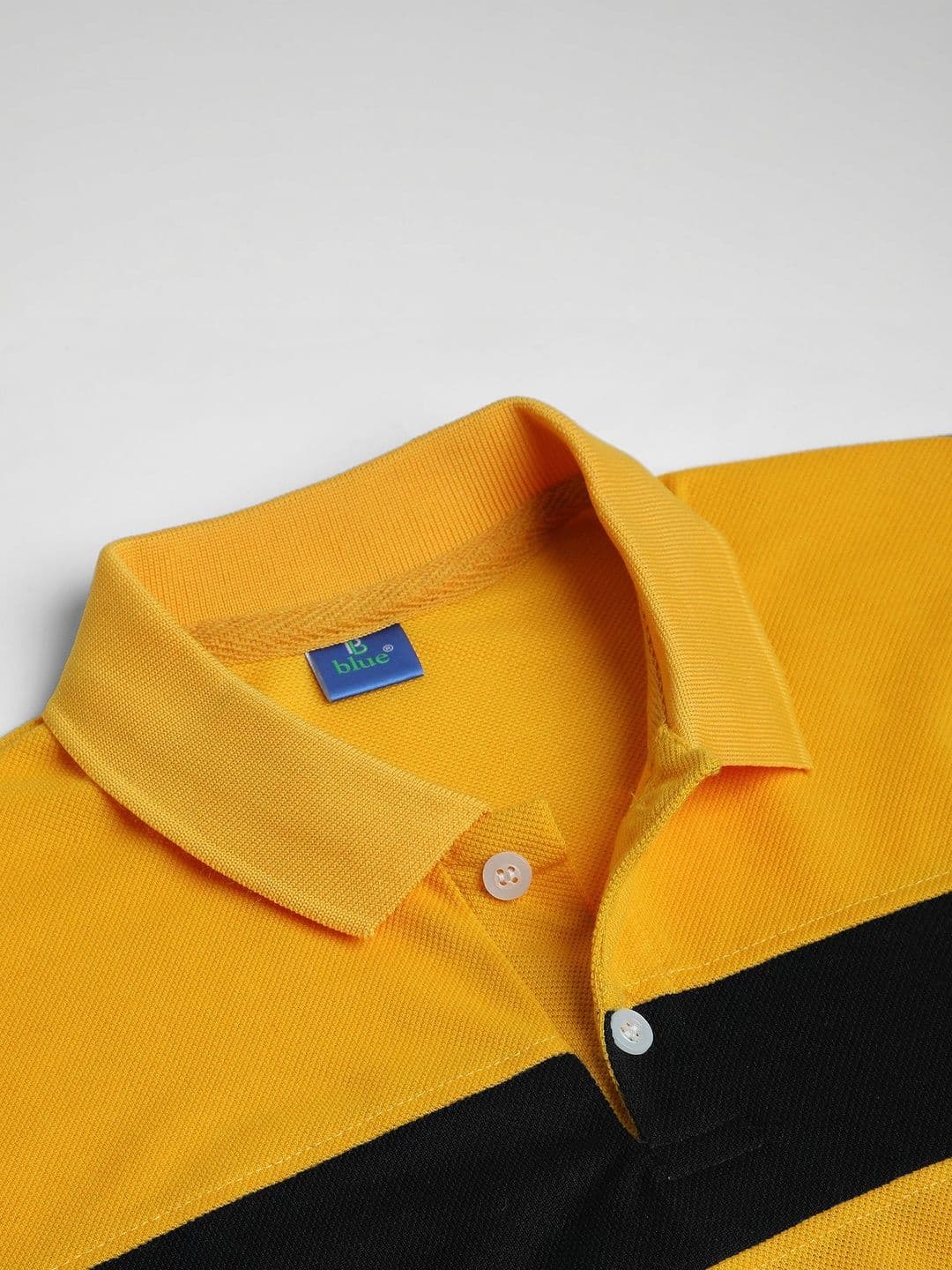TB BLUE Men Colourblocked Polo Collar Slim Fit T-shirt thumbnail 4