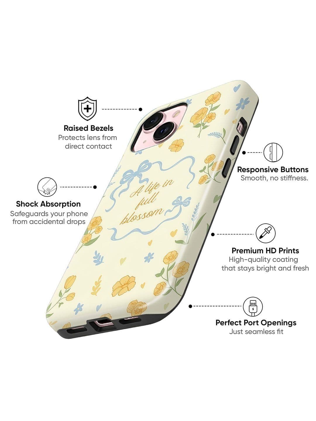 QRIOH Floral Printed iPhone 13 Back Case Mobile Accessories thumbnail 6