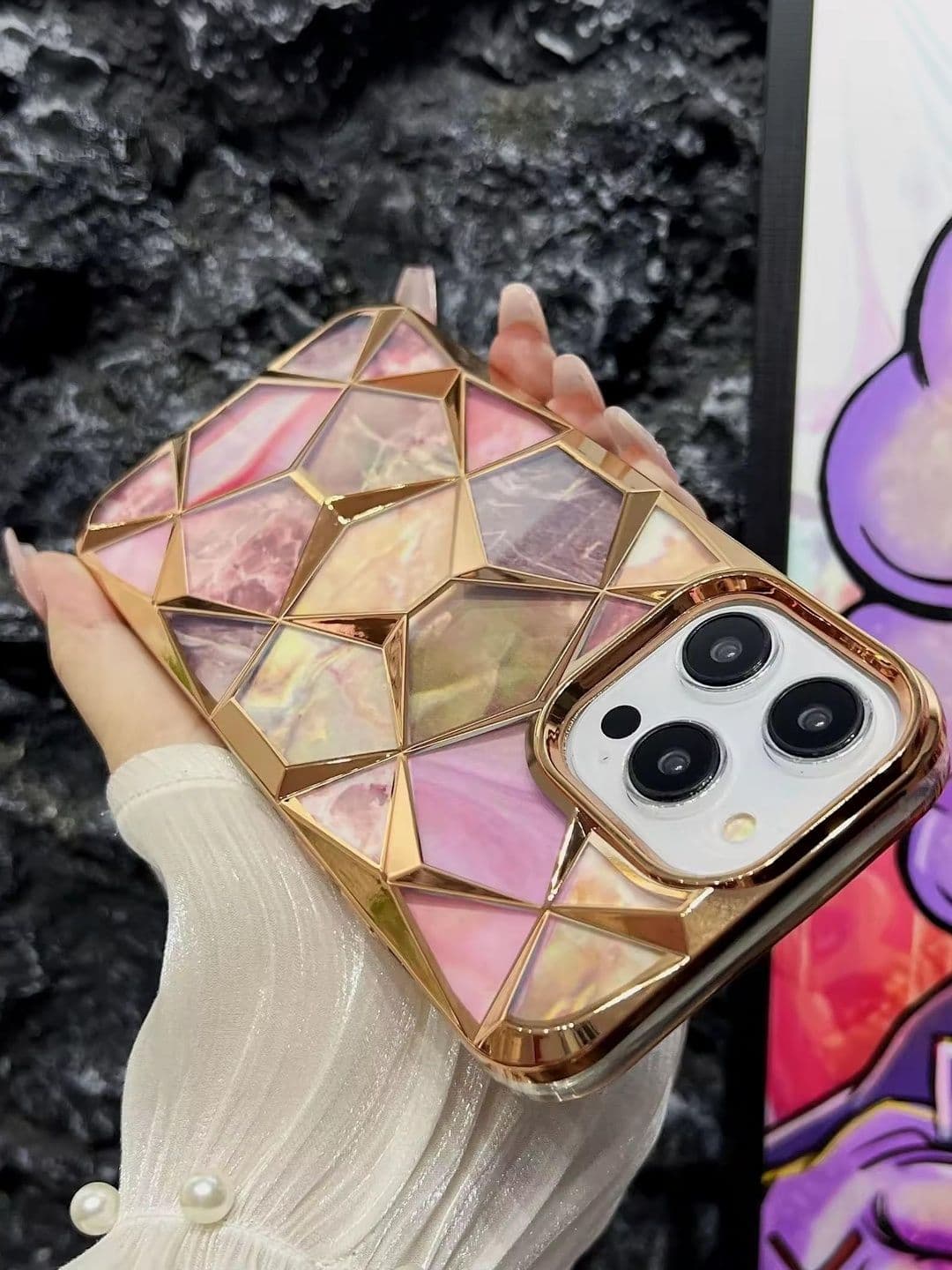 COVERLY Geometric Printed iPhone 13 Pro Back Case Mobile Accessories - view 1