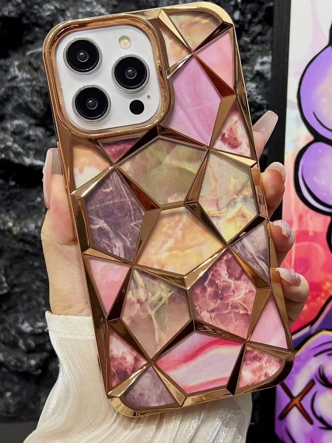COVERLY Geometric Printed iPhone 13 Pro Back Case Mobile Accessories thumbnail 5