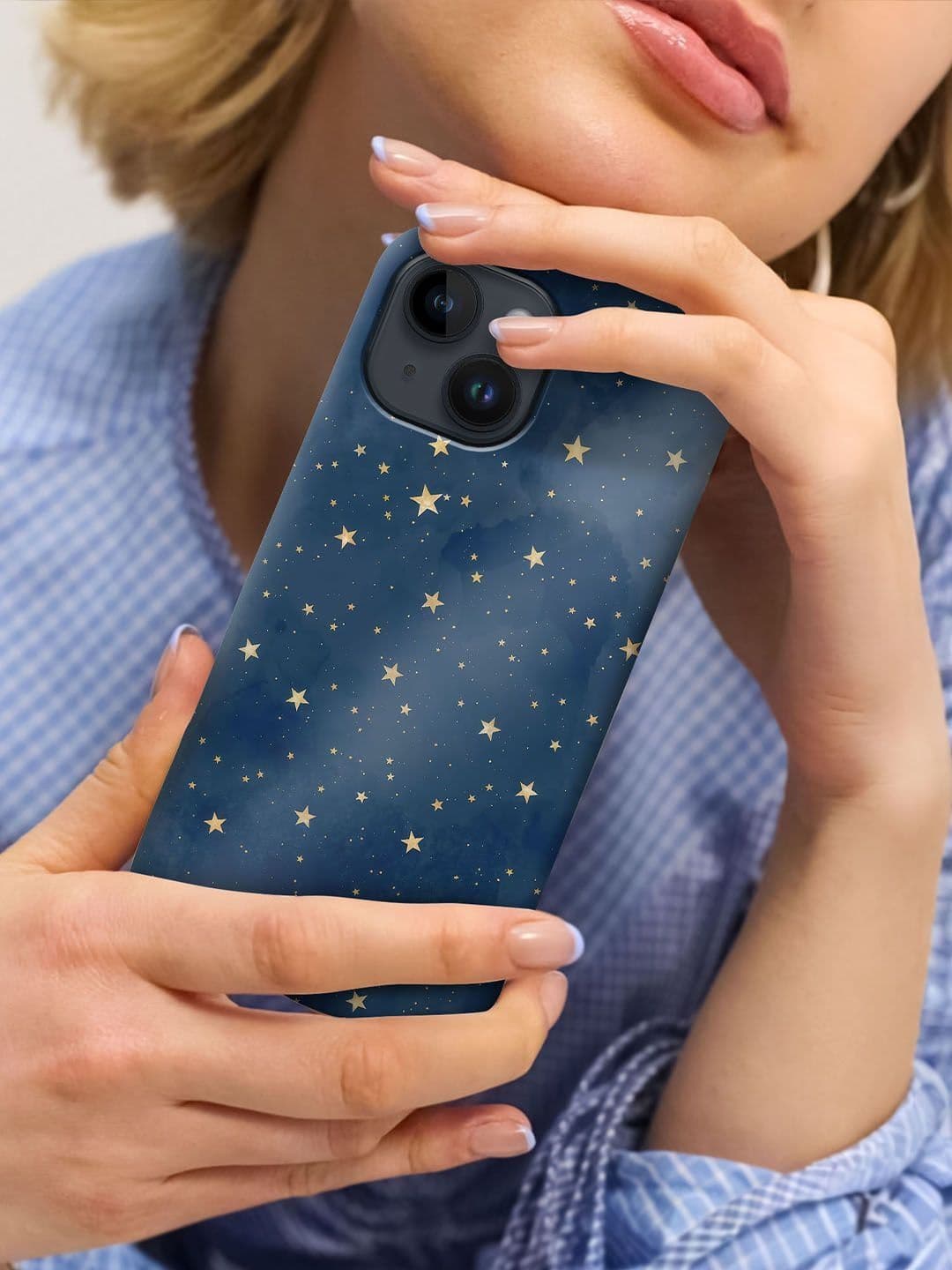 QRIOH Geometric Printed iPhone 14 Back Case Mobile Accessories thumbnail 4