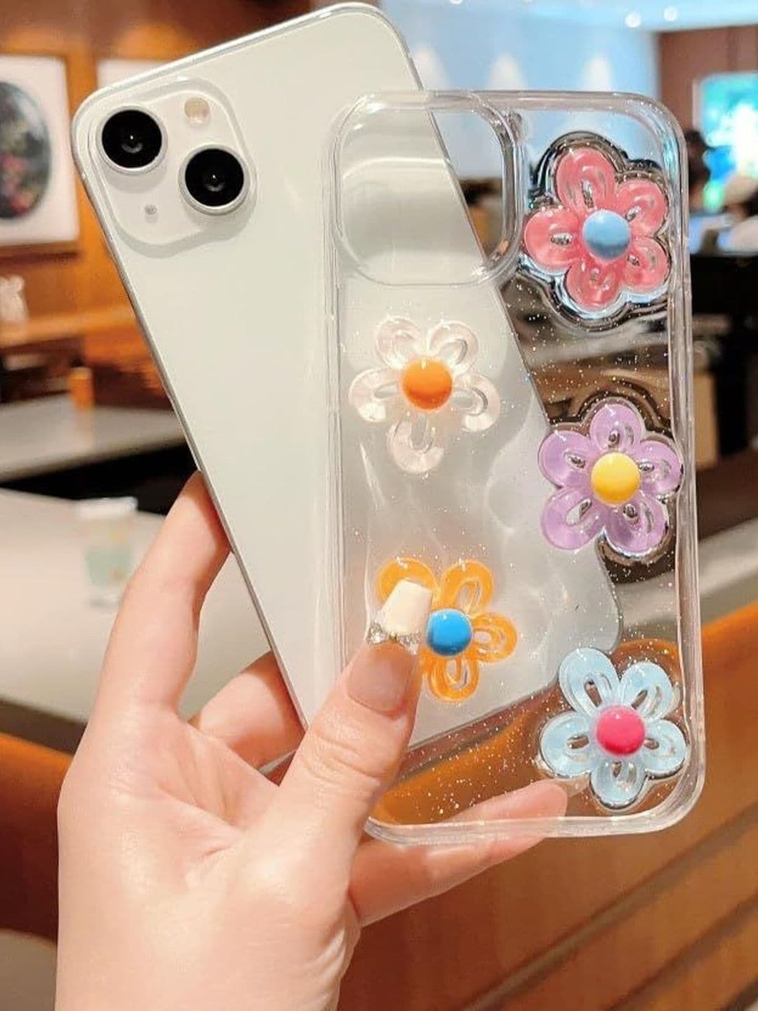 COVERLY Floral Printed iPhone 13 Back Case Mobile Accessories thumbnail 2