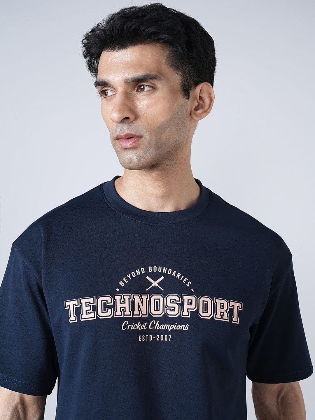 Technosport Men Typography Printed Slim Fit T-shirt thumbnail 3