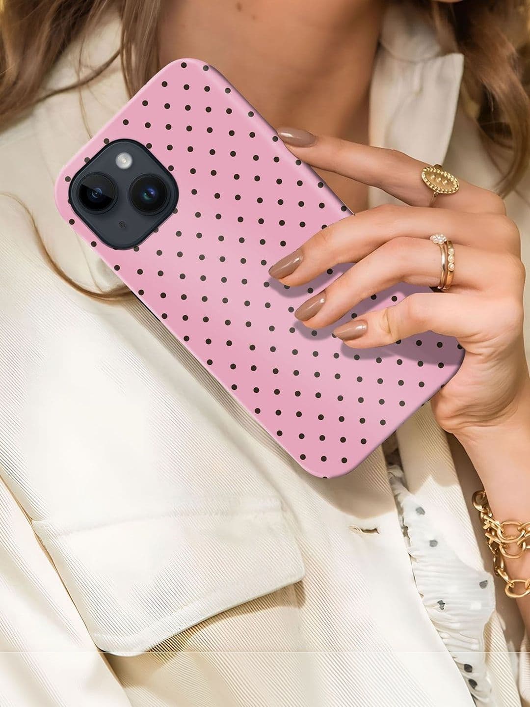 QRIOH Geometric Printed iPhone 14 Back Case Mobile Accessories thumbnail 3