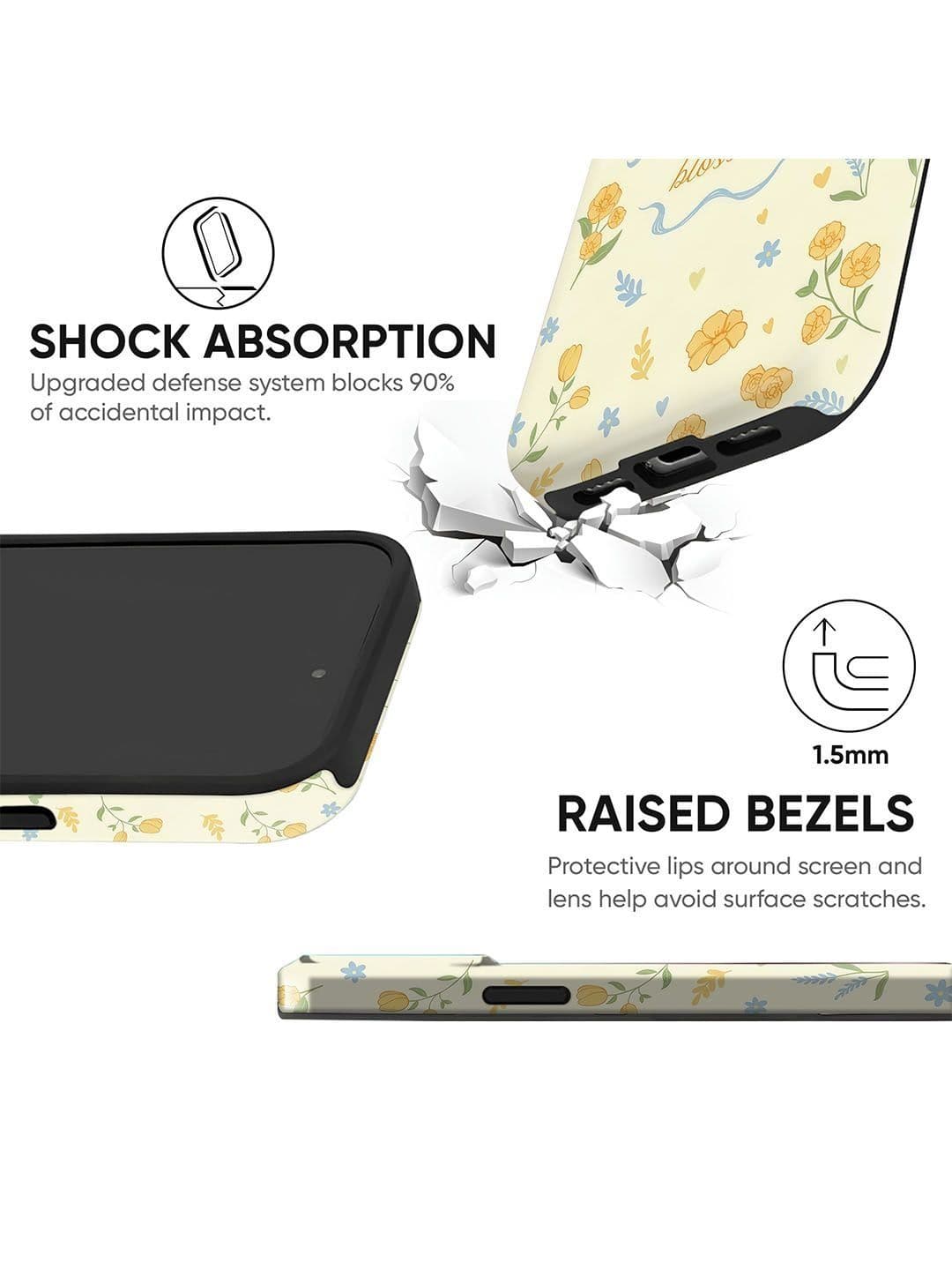 QRIOH Floral Printed iPhone 13 Back Case Mobile Accessories thumbnail 4