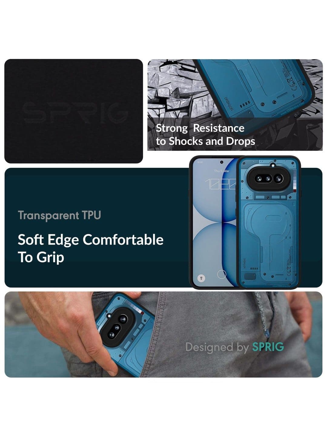 SPRIG Nothing Phone 4A Matte Transparent Back Cover thumbnail 5