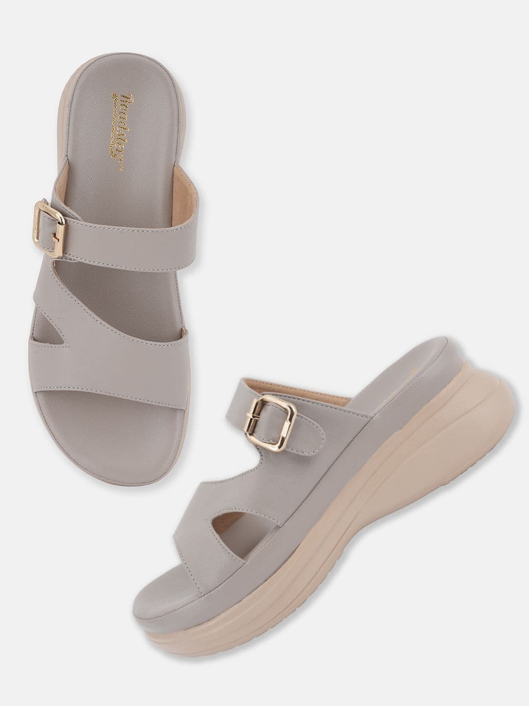The Roadster Lifestyle Co Women Round Toe Wedge Sandals Heels thumbnail 3
