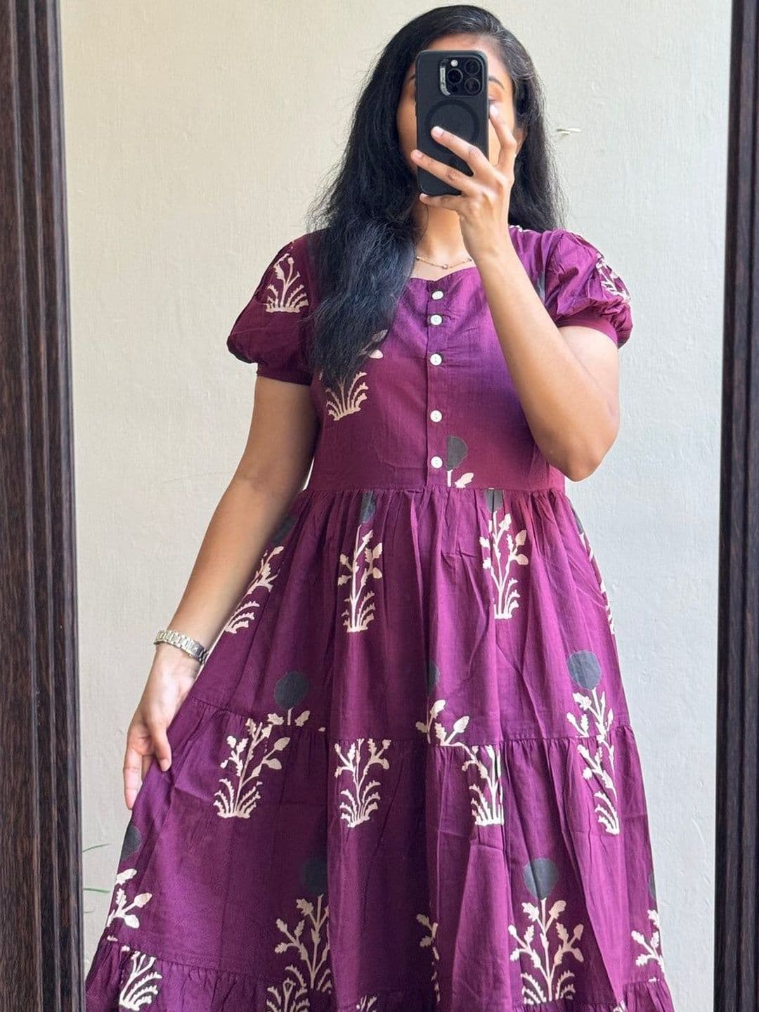 SAANVRA Floral Printed Tiered Kurti thumbnail 4