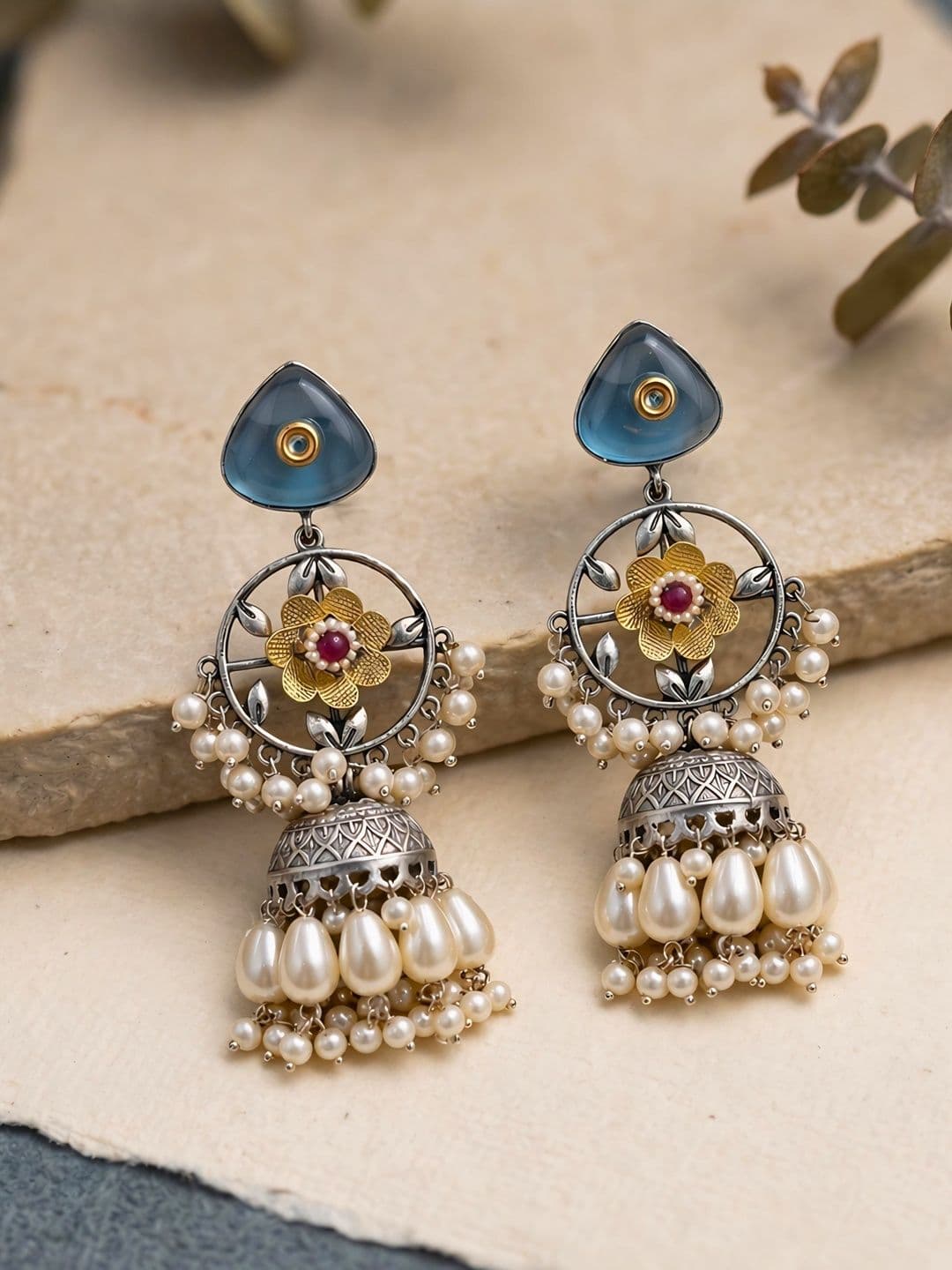 Bauble Cluster Floral Jhumkas Earrings - view 1