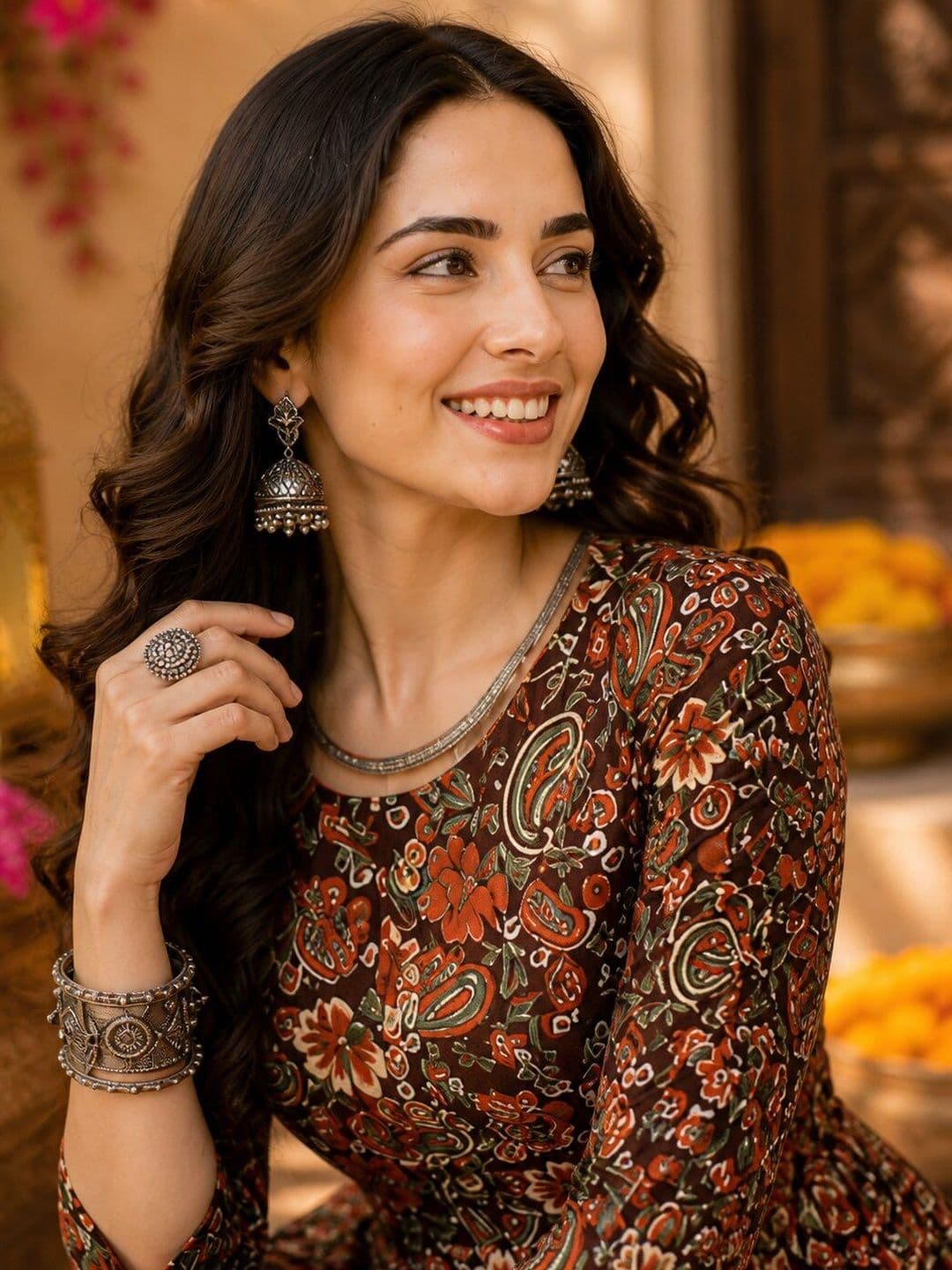 Anouk Mirage Floral Printed Indie Prints Anarkali Kurta thumbnail 5