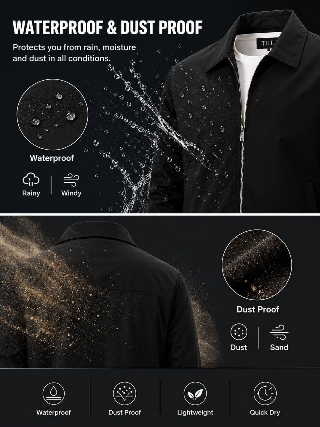 BAESD Men Lightweight Bomber Jacket thumbnail 4
