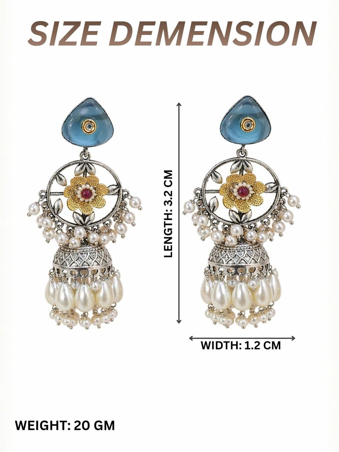 Bauble Cluster Floral Jhumkas Earrings thumbnail 4