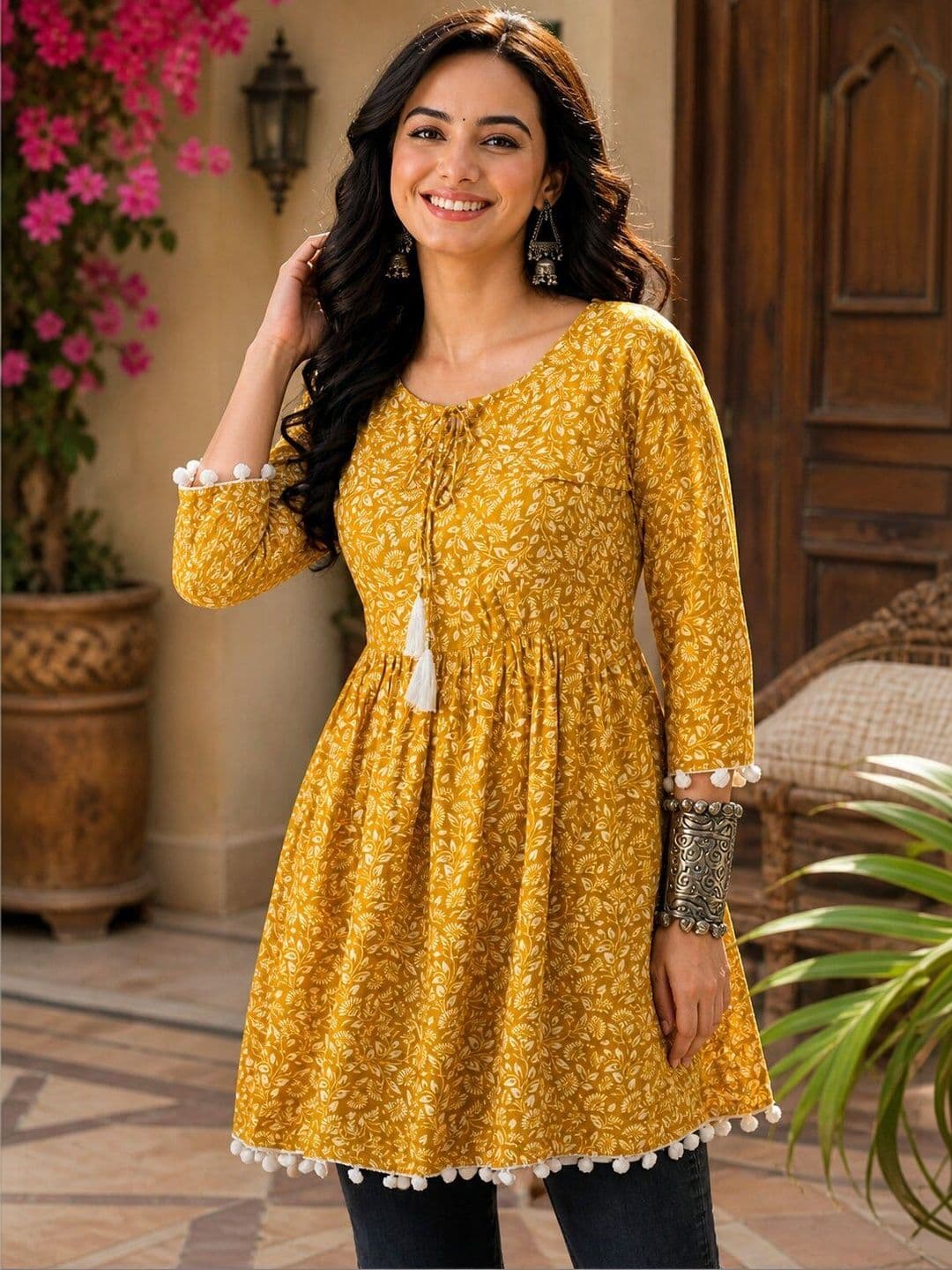 METAFAB Botanical Printed Handloom Empire Kurti thumbnail 5