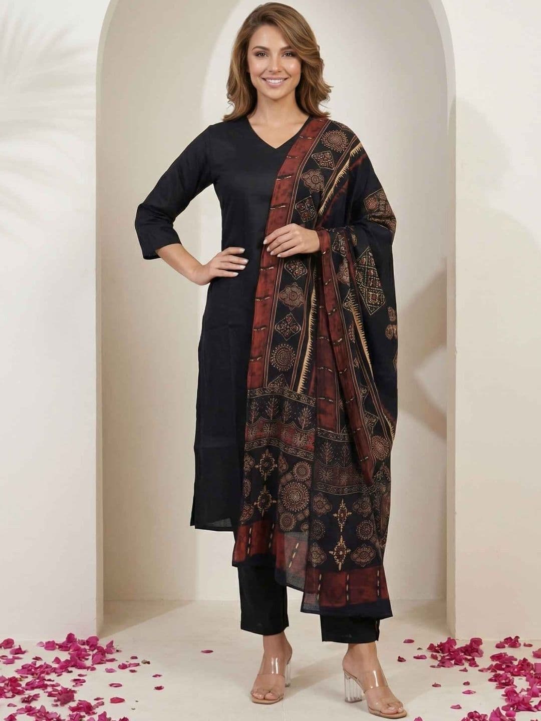 Fabmoha Ethnic Motifs Printed Dupatta - view 1