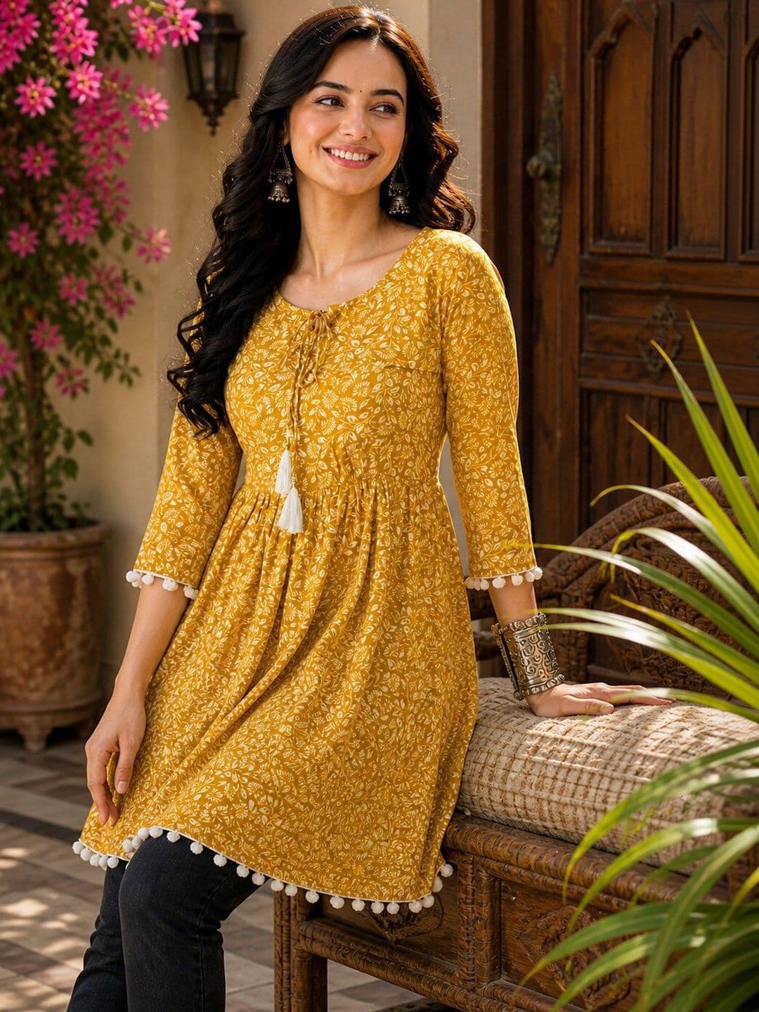 METAFAB Botanical Printed Handloom Empire Kurti thumbnail 4