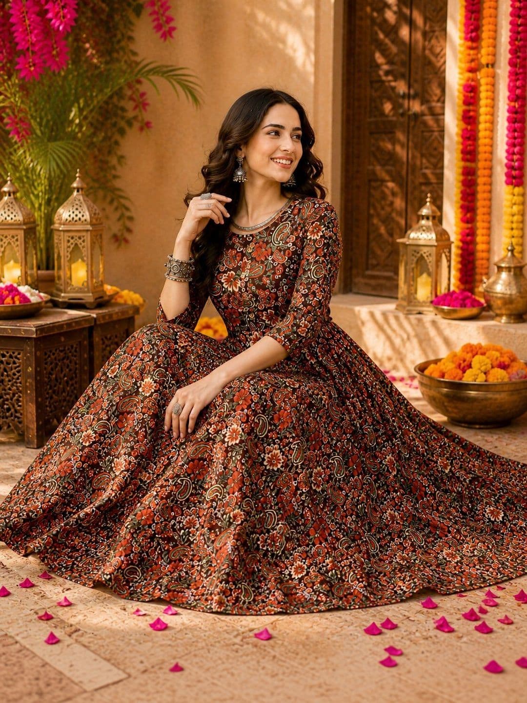 Anouk Mirage Floral Printed Indie Prints Anarkali Kurta thumbnail 4