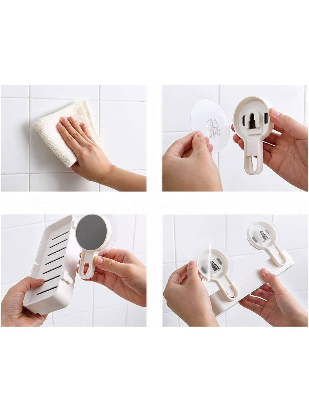 Klivon White & White Solid Plastic Soap Dish thumbnail 4