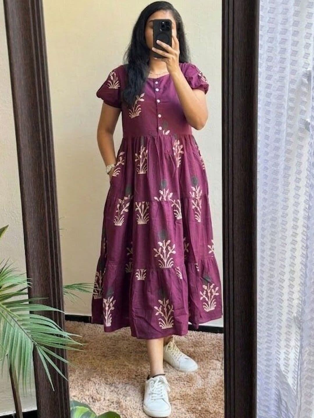 SAANVRA Floral Printed Tiered Kurti thumbnail 3