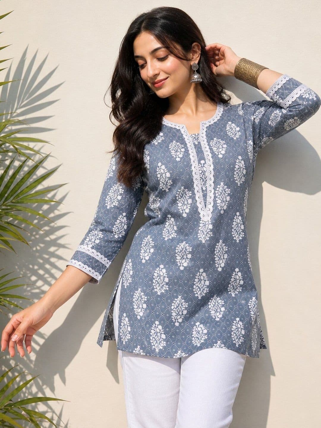 METAFAB Ethnic Motifs Printed Pure Cotton Kurti thumbnail 3