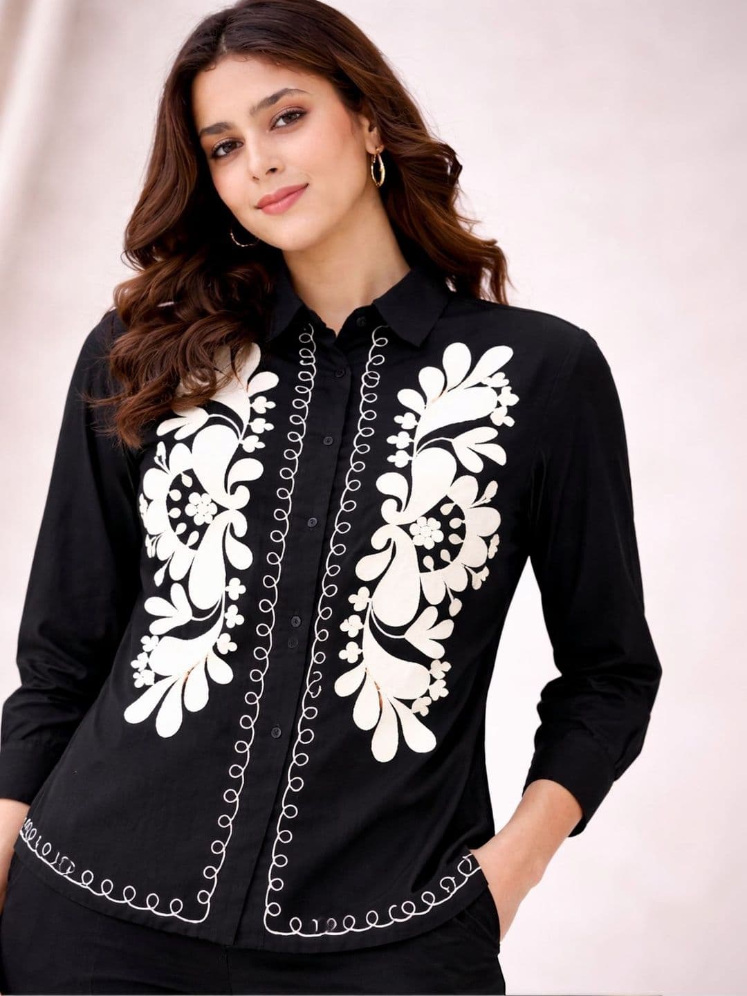 BAESD Women Printed Shirt & Trouser Co-Ord Set thumbnail 6