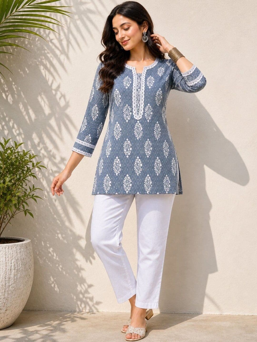 METAFAB Ethnic Motifs Printed Pure Cotton Kurti thumbnail 4