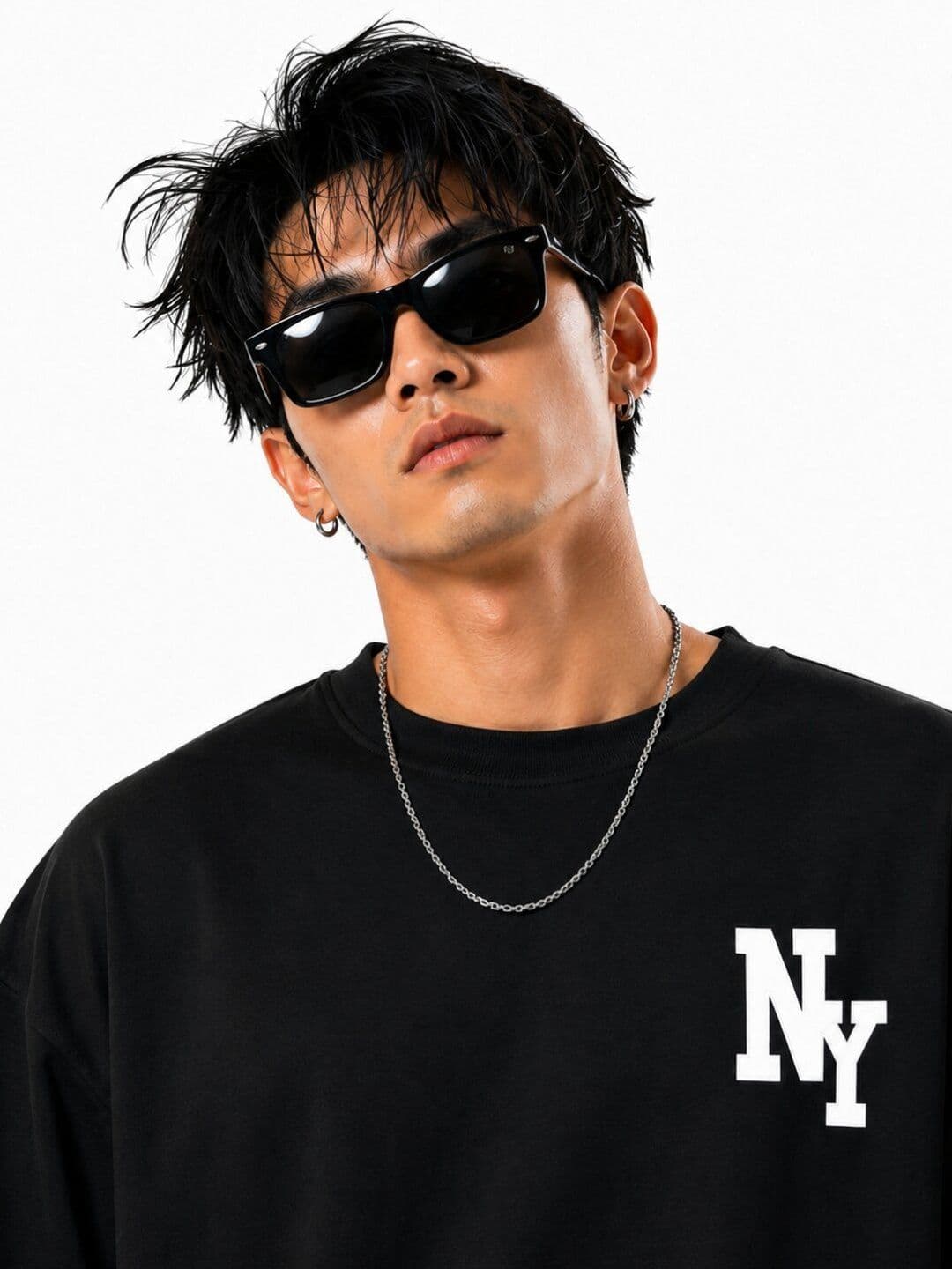 HASTEN Men Printed Pure Cotton Oversized T-shirt thumbnail 3