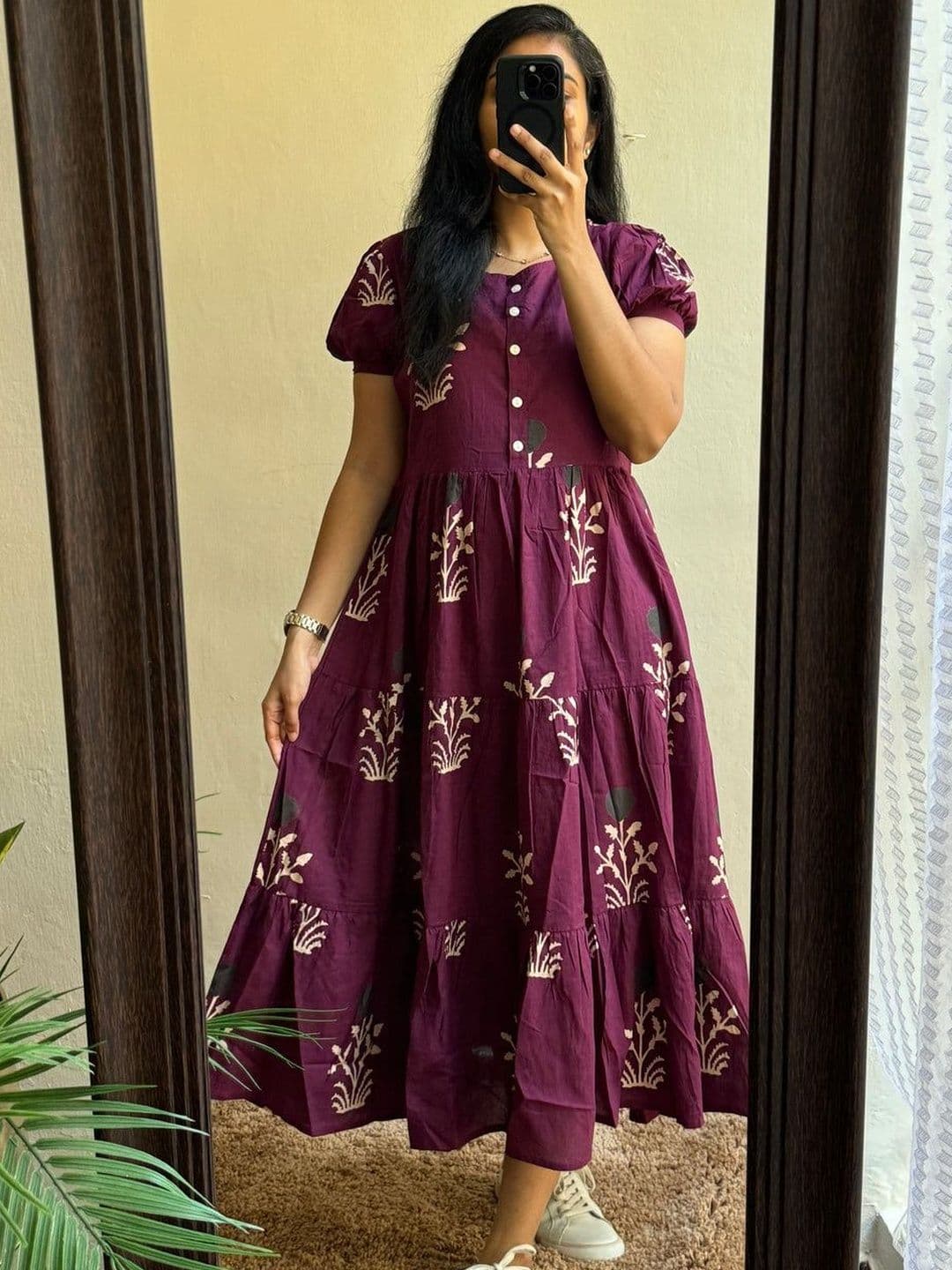SAANVRA Floral Printed Tiered Kurti thumbnail 2