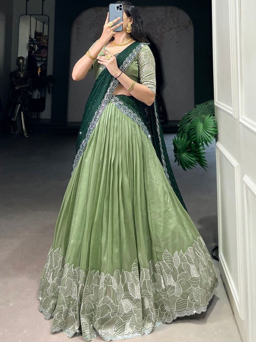 all about you Embellished Sequinned Ready to Wear Lehenga & Blouse With Dupatta thumbnail 5